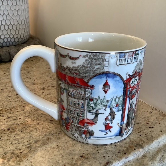 Williams Sonoma Town Square Holiday Mug with Scenic Design - Picture 3 of 8